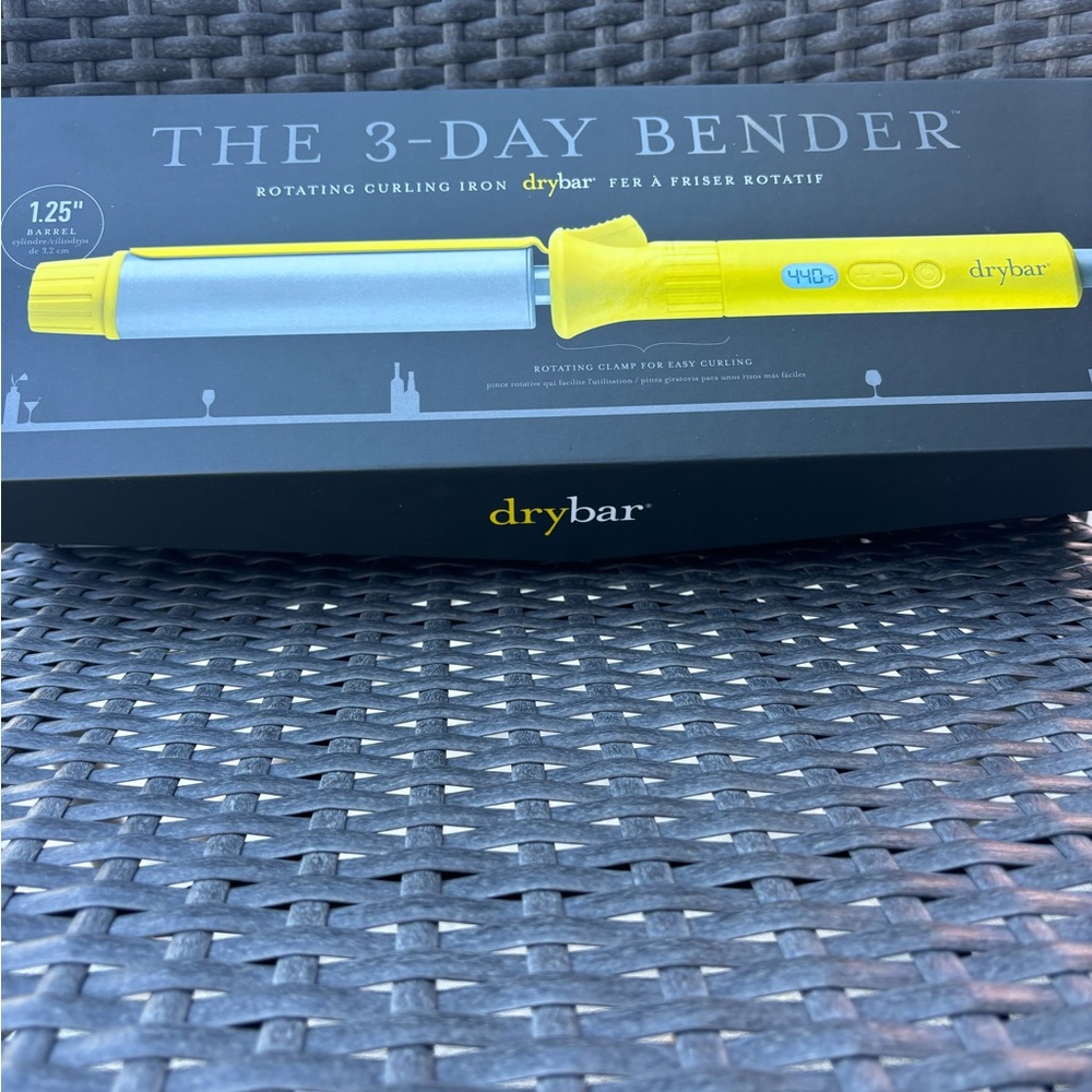 Drybar Vibrant Yellow and Sleek Silver Rotating Curling Iron